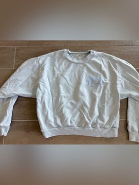 Limited Edition Madhappy Light Blue Cropped Crewneck Sweatshirt